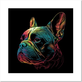 French Bulldog - Frenchie Watercolor Painting Portrait Art Posters and Art